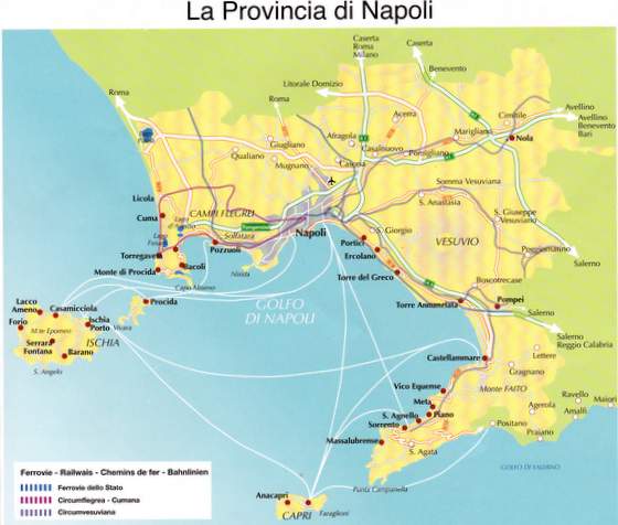 Carte baie de Naples